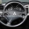 for Mitsubishi Pajero 2007-2014 Galant 2008-2012 Hand-Stitched Black  Leather Carbon Fibre Car Steering Wheel Cover