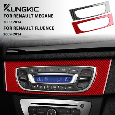 For Renault Fluence Megane RS 2009 2010 2011 2012 2013 2014 2015 Real Soft Carbon Fiber Sticker LHD RHD Central Control CD Trim
