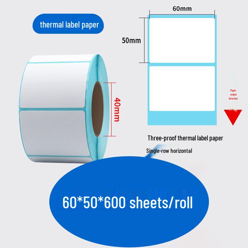 Durable Self-Adhesive Thermal Label Paper for Electronic Scales - Barcode Stickers (Sizes: 80x60, 50x40, 30)