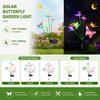 2PCs Colorful Multi-Head Solar Butterfly Stake Lights 2 Modes Waterproof Outdoor Garden Pathway Landscape Decor Lamp