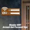 Wooden WiFi Password Sign Board - Reusable Handwritten WiFi Notice, Wall-Mounted Sign for Cafe Restaurant Hotel Shop Decor