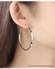 Sterling Silver Big Hoop Earrings for Women - High-End Fashion Circle Dangle Style
