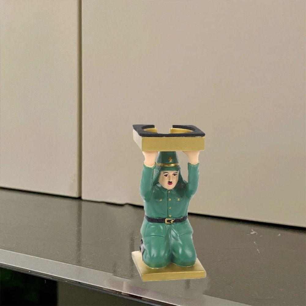 Simulated Kneel Down Resin Statue Model Spoof Tray Stand  Kids Birthday Gift