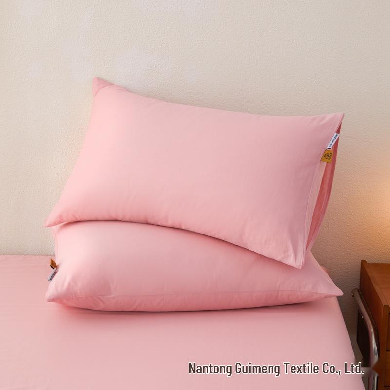 A-class Pure Cotton Solid Color Pillowcase Pair 48x74cm - Skin-Friendly for Home & Hotel Use