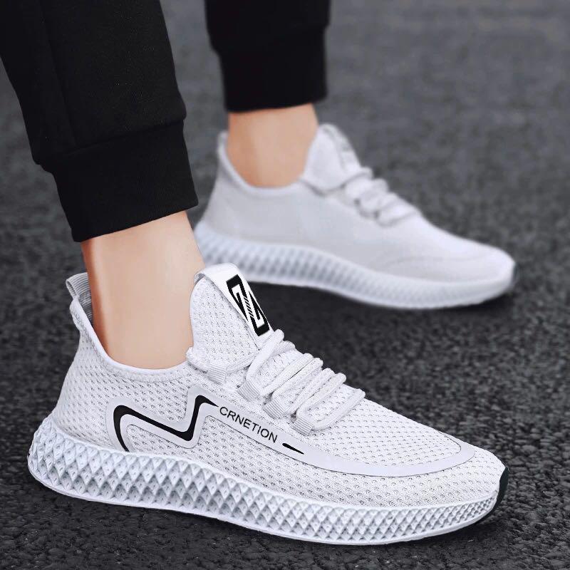 Round head mesh casual shoes men's front lace-up sports style casual shoes breathable low heel mesh shoes men's sports single shoes