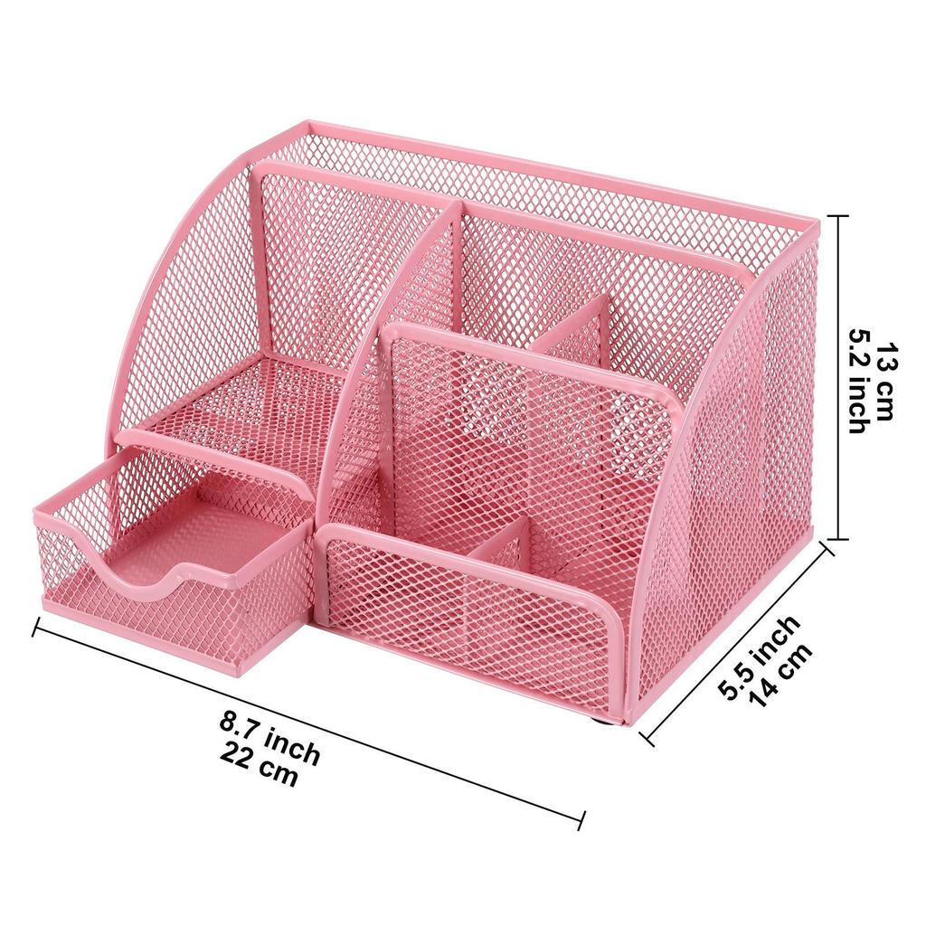 Multifunctional Creative Metal Pen Holder - Desktop Storage Box for Office Supplies