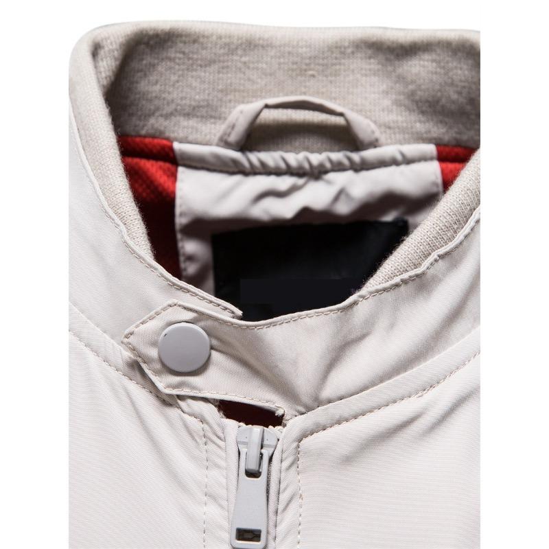 Men's Black Waterproof Bomber Jacket Stand Collar Zipper Casual Outerwear