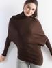 Korean Irregular Wool Patchwork Batwing Sleeve Sweater - Women's Autumn/Winter Loose Knitwear