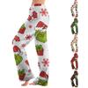 Women's Christmas Print Casual Pants With, Cuffed and Pockets