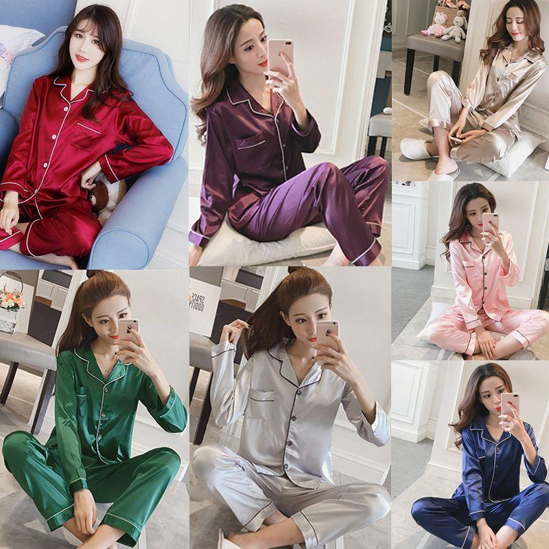 Luxuriously Soft Ice Fabric Ladies Long Sleeve Pyjamas Set For Ultimate Comfort