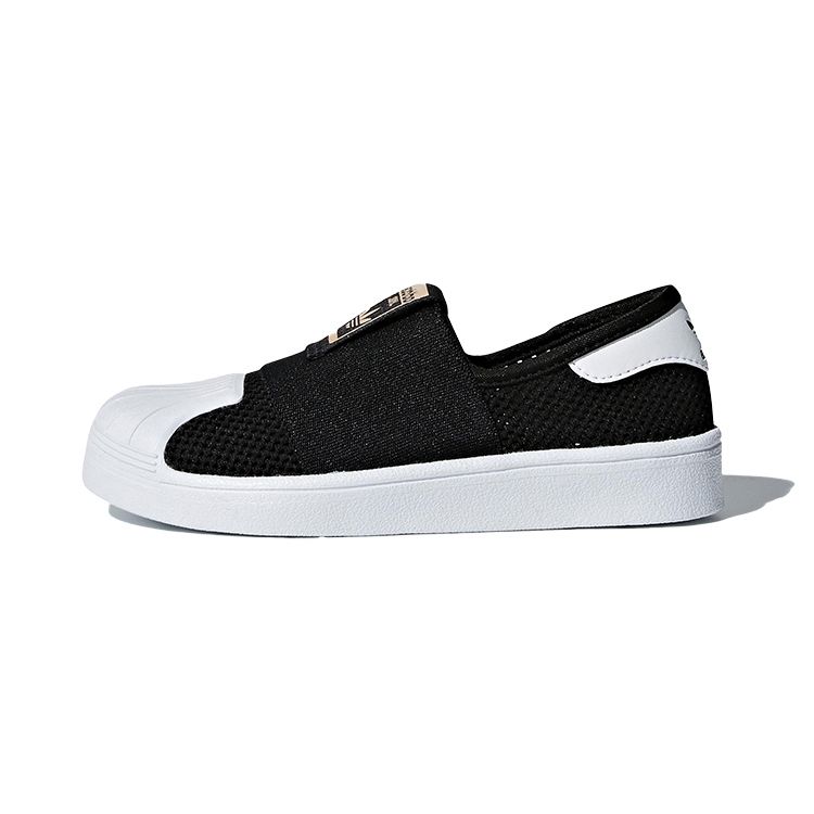 Adidas Originals Superstar Smr 360 C Mesh Comfortable Non-Slip Durable Low-Top Skate Shoes Kids Sneakers Black White Gold DB0924
