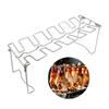 Chicken Leg Wing Grill Rack Multi Slots Barbecue Poultry Chicken Leg Roaster Foldable Stainless Steel Roaster Stand