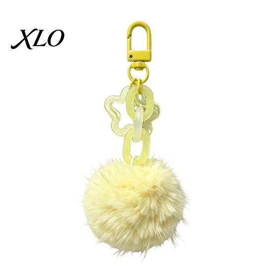 Plush Ball Bag Charm Keychain, Fluffy Pompom Pendant with Hollow Star, Backpack Star Chain Purse Decorative Accessories, Gift for Women Girls Colorful