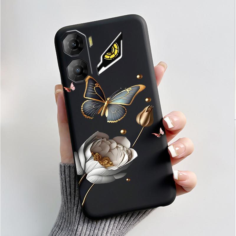 Custodia per Stampa per ZTE Nubia Neo 3 5G Fundas Capa Guscio Nero in Silicone Morbido Copertura ZTE Nubia Neo 3 GT Carina Custodia con Fiore e Cartone Animato
