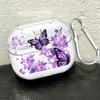 Case For Samsung Galaxy Buds 3 FE 2Pro 4Pro 4 Pro Live 2 3Pro Clear Earphone Cases Cover With Hook Cartoon Butterfly