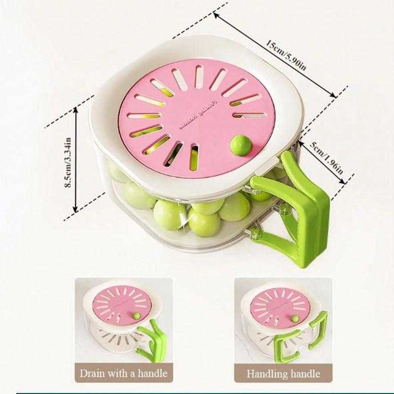 2-in-1 Double Layer Drain Basket Multifunctional Fruit Vegetable Washing Basin with Strainer Foldable Handle Strainer Bowl