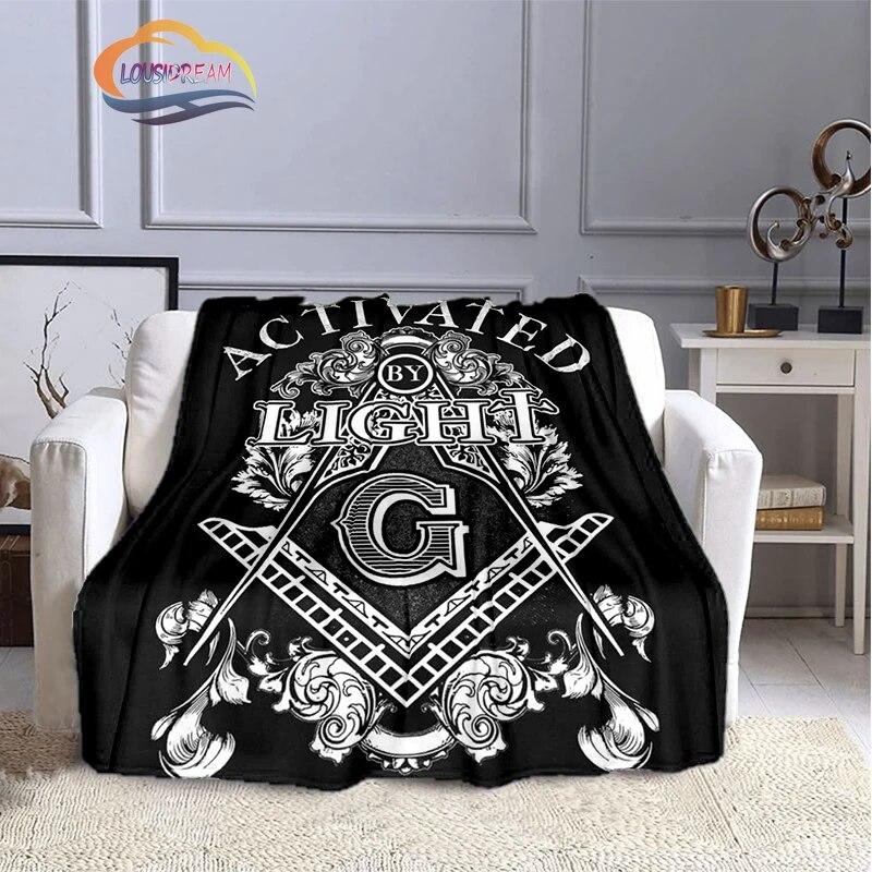 The Freemasons Blanket Freemasonry Series Flannel Cashmere Blanket Masonic Fluffy  All Seeing Eye Printing Pattern Blanke