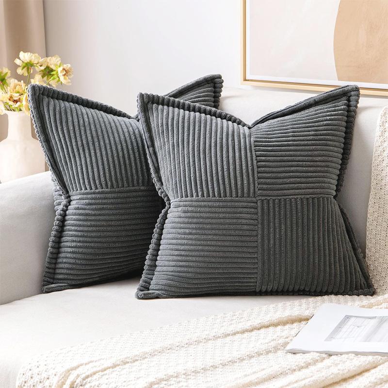 2pcs Bohemian Style Patchwork Textured Gradient Throw Pillow Covers Farmhouse Aesthetics for Couch,Bedding, Sofa, Living Room Decor, Living Room Decor