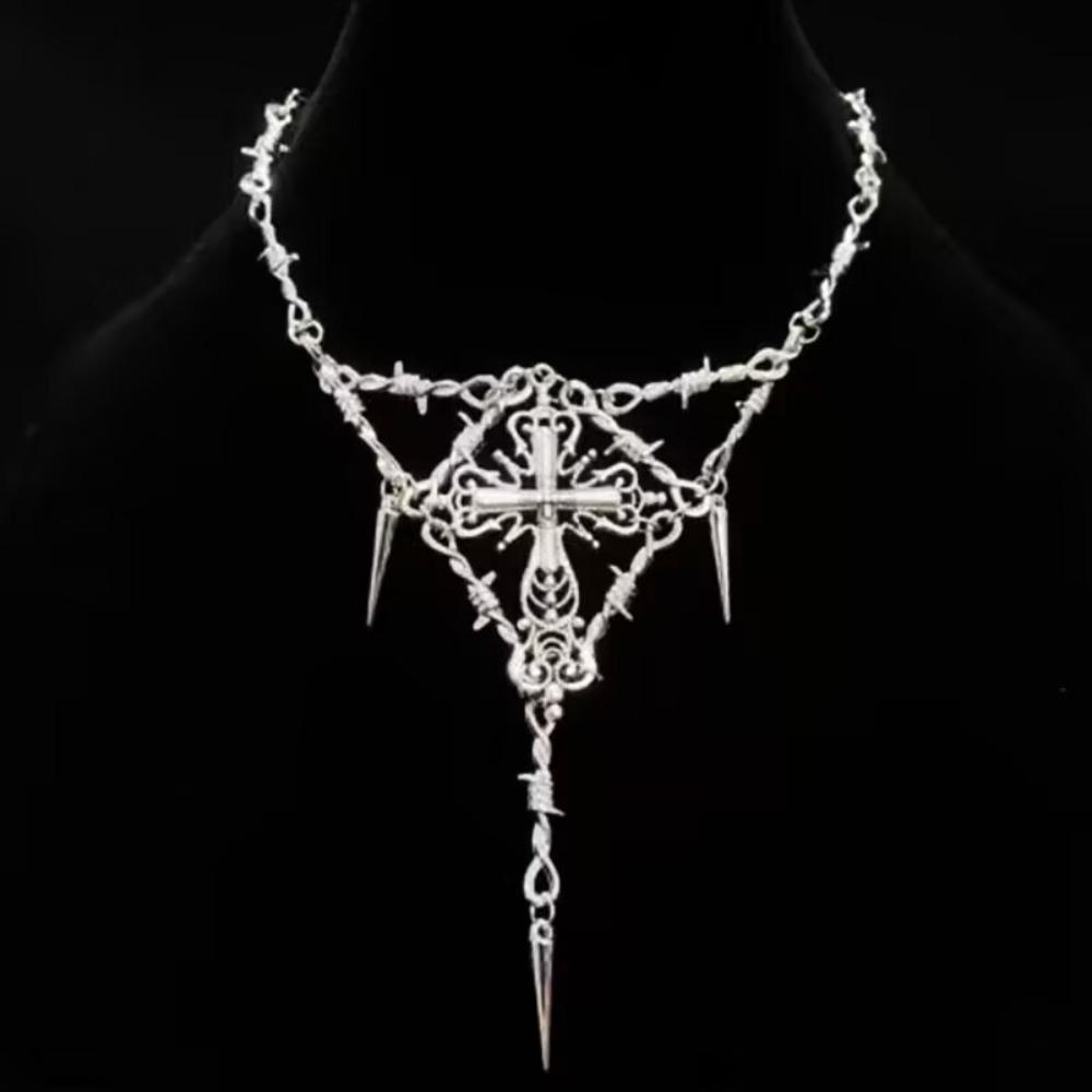 Punk Thorn Rivet Necklace for Man Woman Retro Hip Hop Clavicle Chain Female Y2K Jewelry Hot Girl Choker Accessories