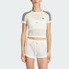 Adidas Originals Cali T-Shirt Slim Fit Mesh Short Sleeve Logo Print Off White Women KE0200