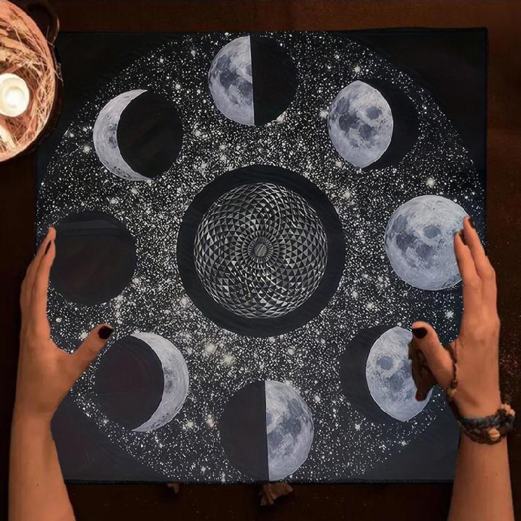 Moon Phases Astrologys Tarots Tablecloth Altars Cloth Divinations Tablecloth