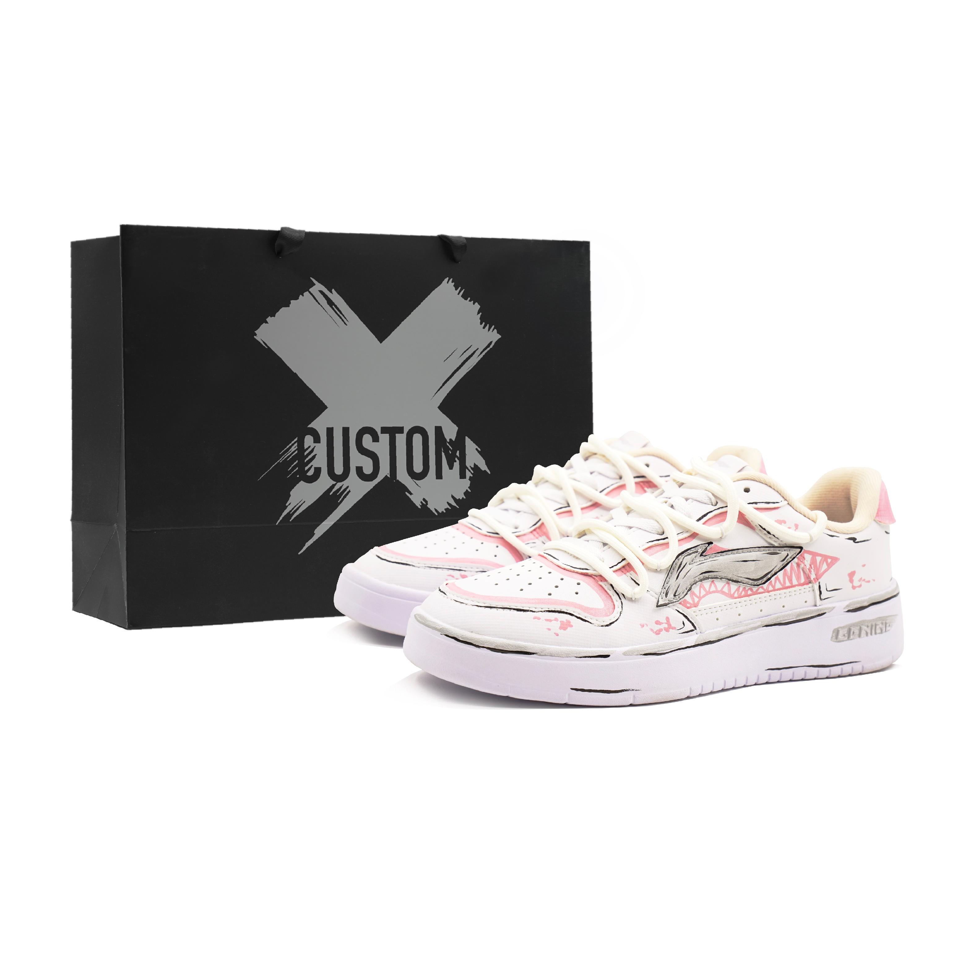 

Li Ning Floating Boat Abrasion Resistant Breathable Low top Skateboard Shoes Women s White Pink AGCS420-6(Team218-S) 35