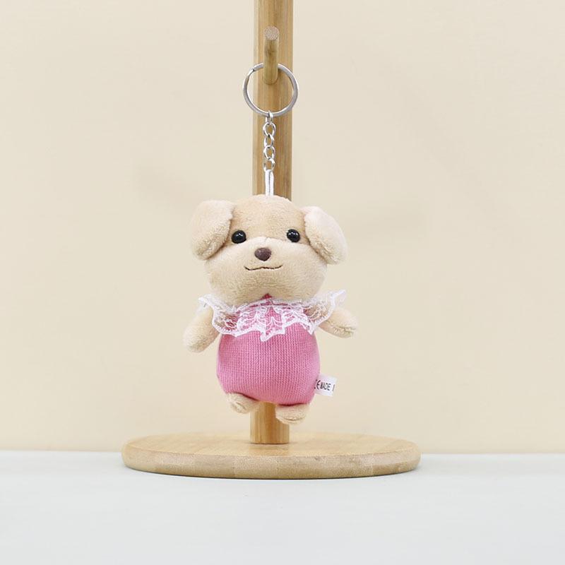 

Mini Delightful Plush Dog Keychain Pendant Soft And Cuddly Stuffed Toy For Purses And Backpacks Rose Dog