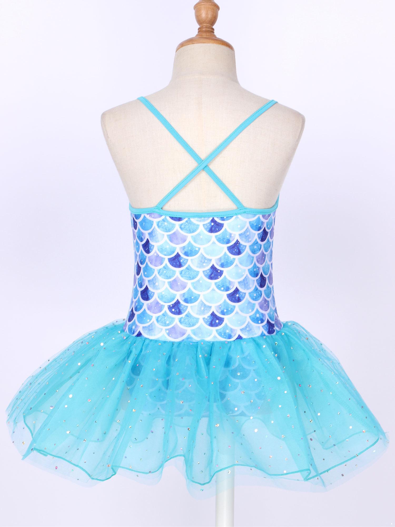 Paillettes Bambini Ragazze Balletto Vesto Da Ballo Body Costumi A Sirena Classe Di Danza Ginnastica Ballerina Abbigliamento Per Spettacoli Teatrali