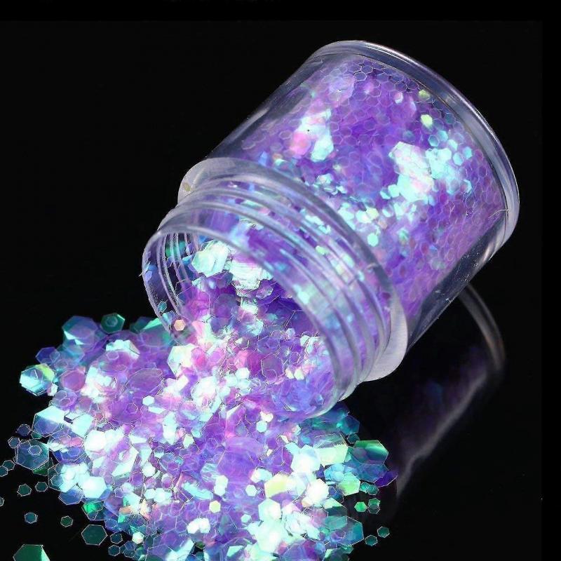 12 Dosen Glitzer für Gesicht Körper Glitzer, Glitzer Pailletten Grober Glitzer für Gesicht Nägel Augen Lippen Haare Körper Make-up Glitzer Paillette(10ml)