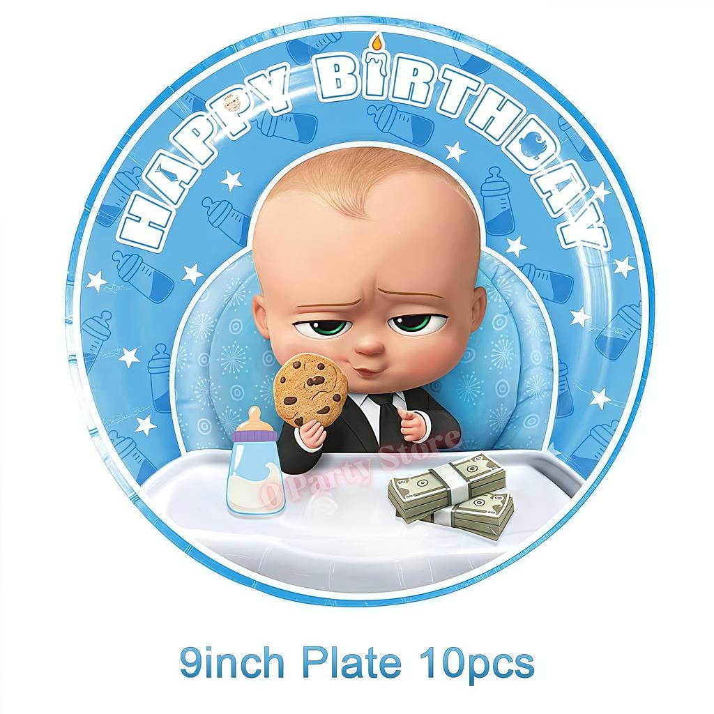 Bossed Baby Thema Neugeborene 1. Geburtstag Party Deko Becher Teller Luftballon Jungen Geburtstag Dekorationen Babyparty Zubehör Partygeschenke