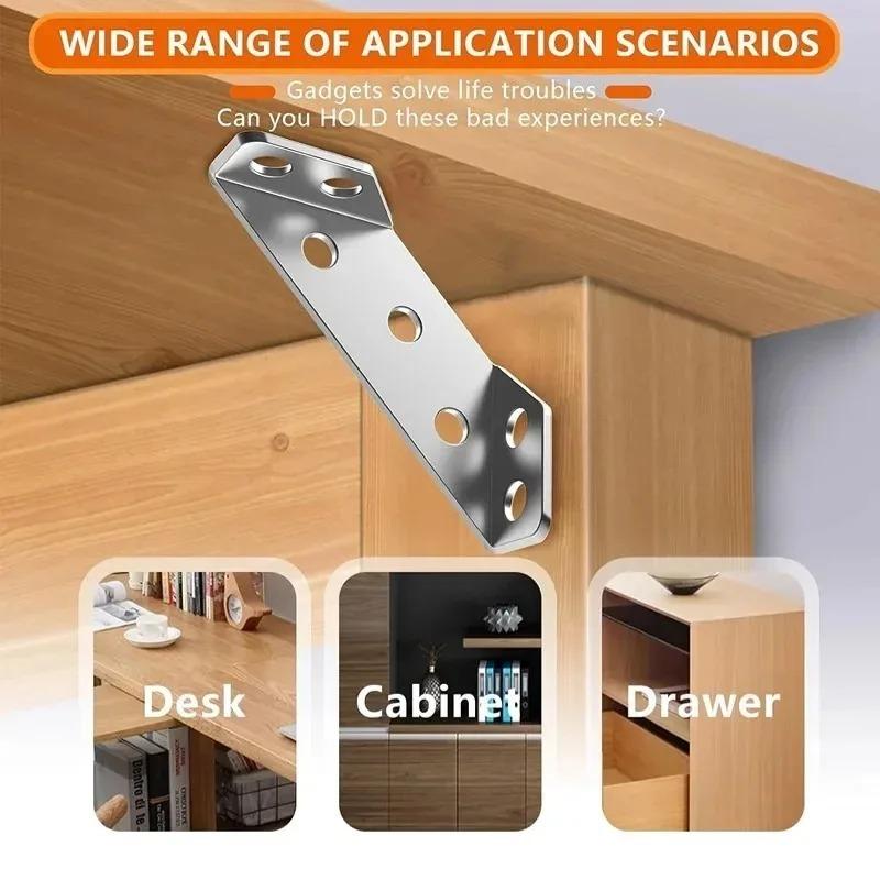 10/20/30 Stücke Eckstreben Gelenk Edelstahl Winkel Code Eckhalterung Trapezförmiger Winkel Code Regalstütze Verschlussklammern