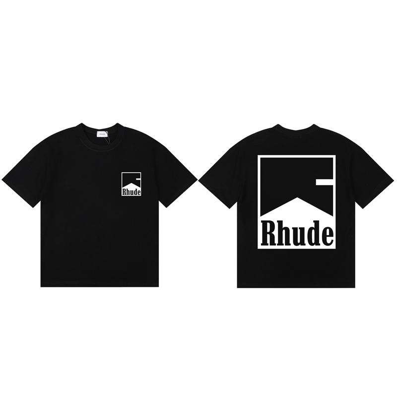 Trendy Urban Rhude Tshirt Casual Logoprint Tshirt Shortsleeved Summer Tshirt For Unisex And Unisex Highquality Cotton Tshirt