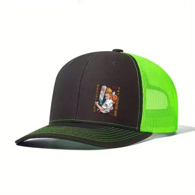 1PC Anime Cartoon Printed Truck Hat - Breathable Mesh Back Baseball Hat, Adjustable, Outdoor Street Style Daily Casual Hat