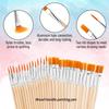 20/50/100 Pcs Wood Handle Painting Brushes Set Art Round Flat Hair Nylon Hair Paint Brush For Acrylic Watercolor