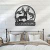 Customizable Metal Family Name Sign Black Iron Wall Art for Home Living Room Outdoor Patio Decor