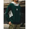 American Retro Embroidered Half-Zip 520g Heavyweight Sweatshirt for Men, Winter Fleece-Lined and Thickened, Export Men's Jacket
