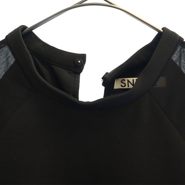 SNIDEL Long sleeve Sheer sleeves one piece black Women Used