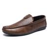 Fashion Genuine Leather Breathable Mocasines Casual Loafers Leather Shoes For Men Slip On Formal Italian Driving Flat Chaussure Homme