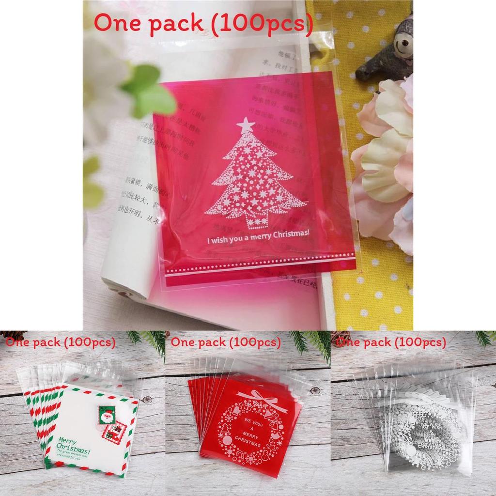 Holiday Cookie And Candy Packaging Bags With Transparent Plastic Material For Gifts