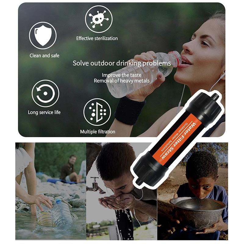 Venkovní Mini Vodní Filtr Brčko Kempingová Purifikace Pro Přežití Nebo Nouzové Zásoby Přenosný Čistič Vody Kempování Turistika