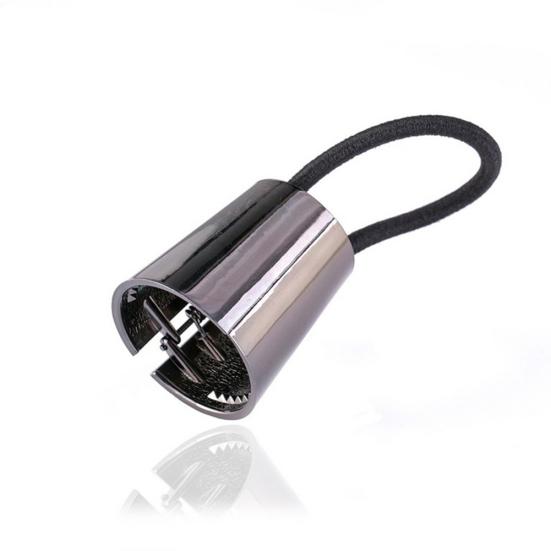 Trendiger Damen-Haarclip aus Legierung mit Horn-Design, dehnbarer Zopfgummi, elastisches Seil, Haarband