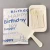 Beige Disposable Birthday Cake Cutlery & Plate Set (300 Packs)