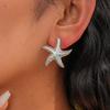 Zinc Zinc Alloy Starfish Stud Earrings Geometric Korean Style Earrings Funny Starfish Ear Studs  Ladies