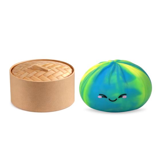 Smiling Steamed Bun Stress Ball Anti-Anxiety Cartoon Dumpling Squeeze Toy Soft Simulated Dough Ball Fidget Sensory Toy