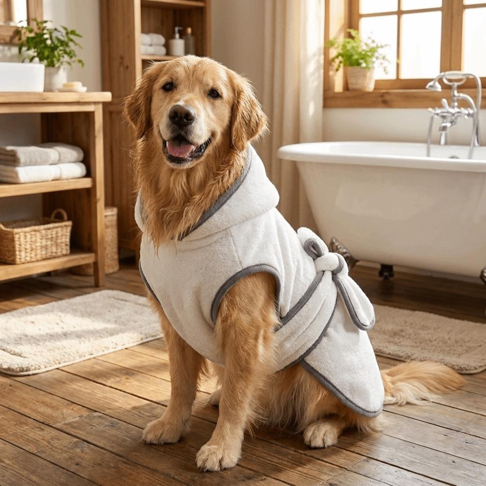 Absorbent Dog Bath Robe Coral Fleece Dog Bath Towel Pet Supplies Pet Bathrobe Towel  Indoor Outdoor