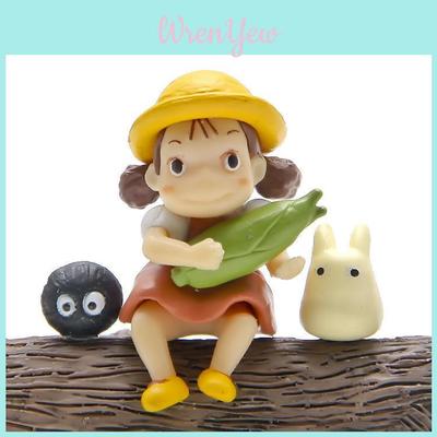 Mon Voisin Totoro Tenant Maïs Fille Chat Mini Modèle Ornement Pour Enfants