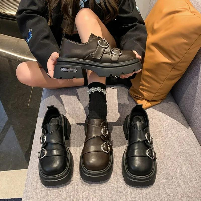 Scarpe da Donna Moda Stile Britannico Zeppa Oxfords Sneakers Casual da Donna Mocassini con Pelliccia Bocca Bassa Punta Tonda Scarpe Piatte Preppy