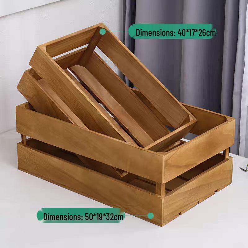 Rectangular Bamboo Bread and Pastry Display Crate