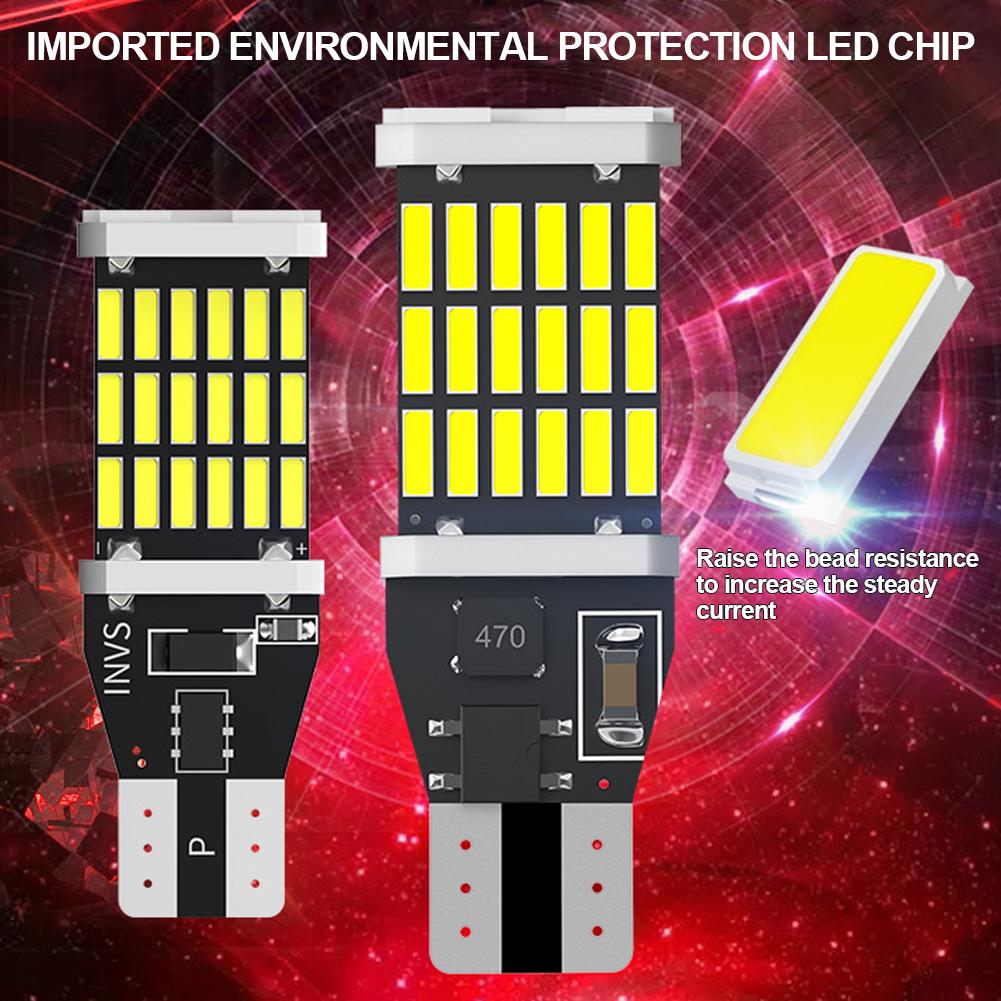 2Pcs DC 12V Car Reverse Back Light T15 W16W 45 SMD 4014 High Power Auto Bulb White Yellow Red Turn Signal Lamp LED Light Canbus