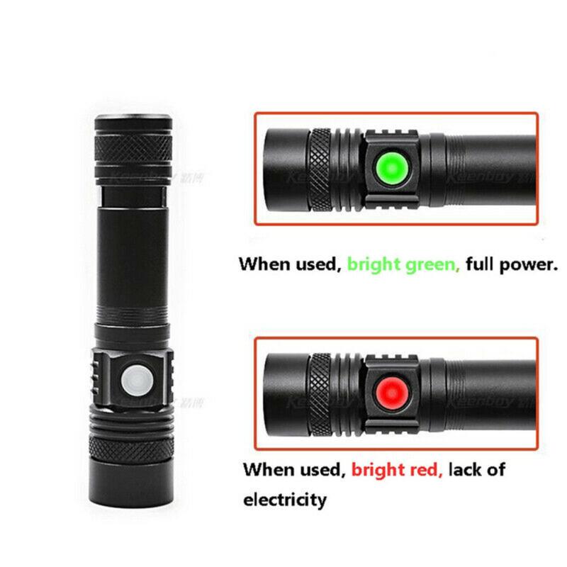 Powerful  Led  Flashlight Usb Rechargeable Zoom Torch T6 Handheld Lamp Flash Light For Camping